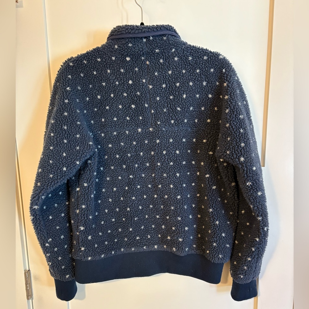 Patagonia Retro-X Snap Front Sherpa Bomber Jacket Navy Polka Dot, M - Picture 2 of 5